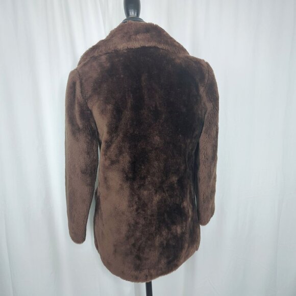 Vintage Sears Faux Fur Coat Small Brown - Picture 5 of 9